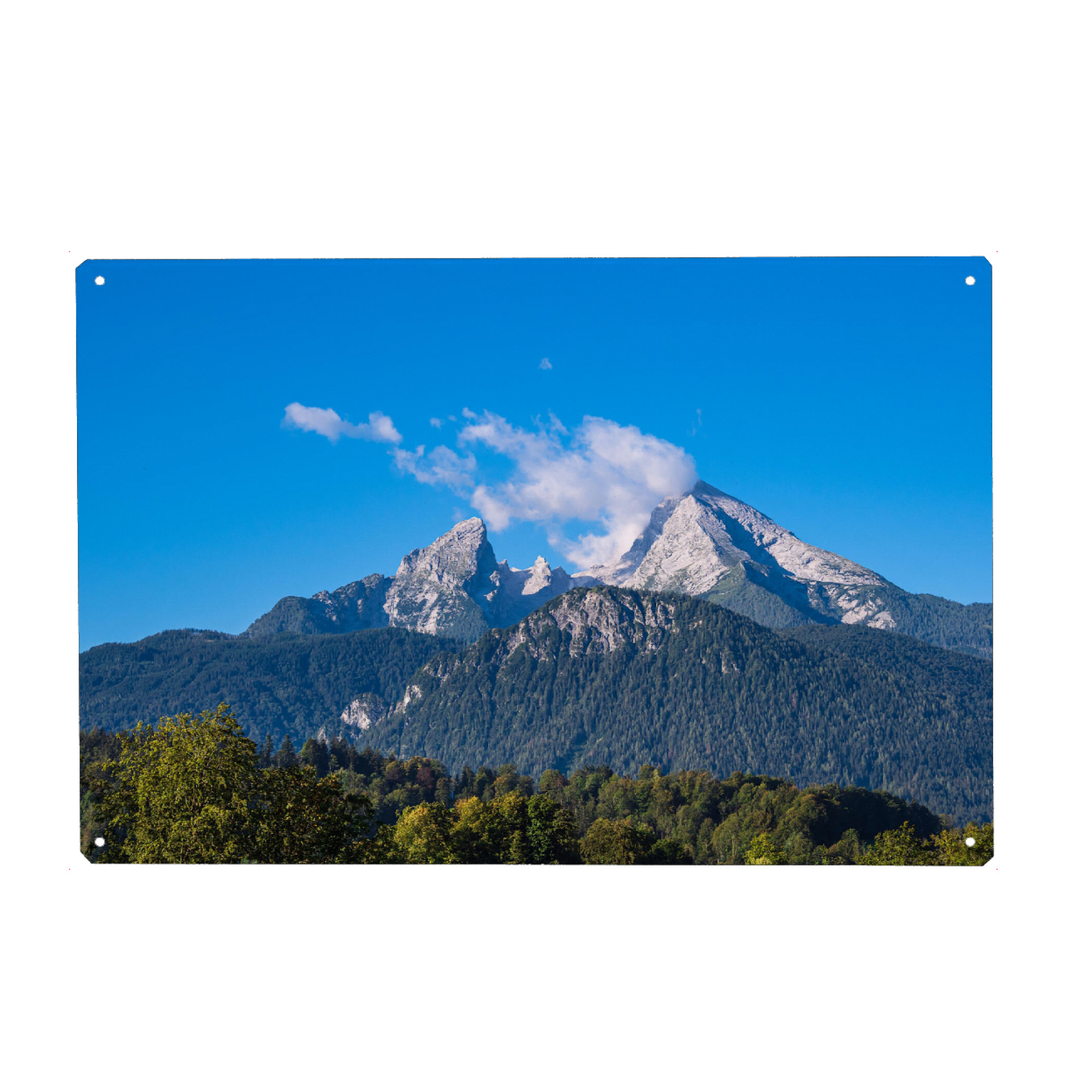 Metall Poster "Aussicht auf den Watzmann" artboxONE - Natur,Reise