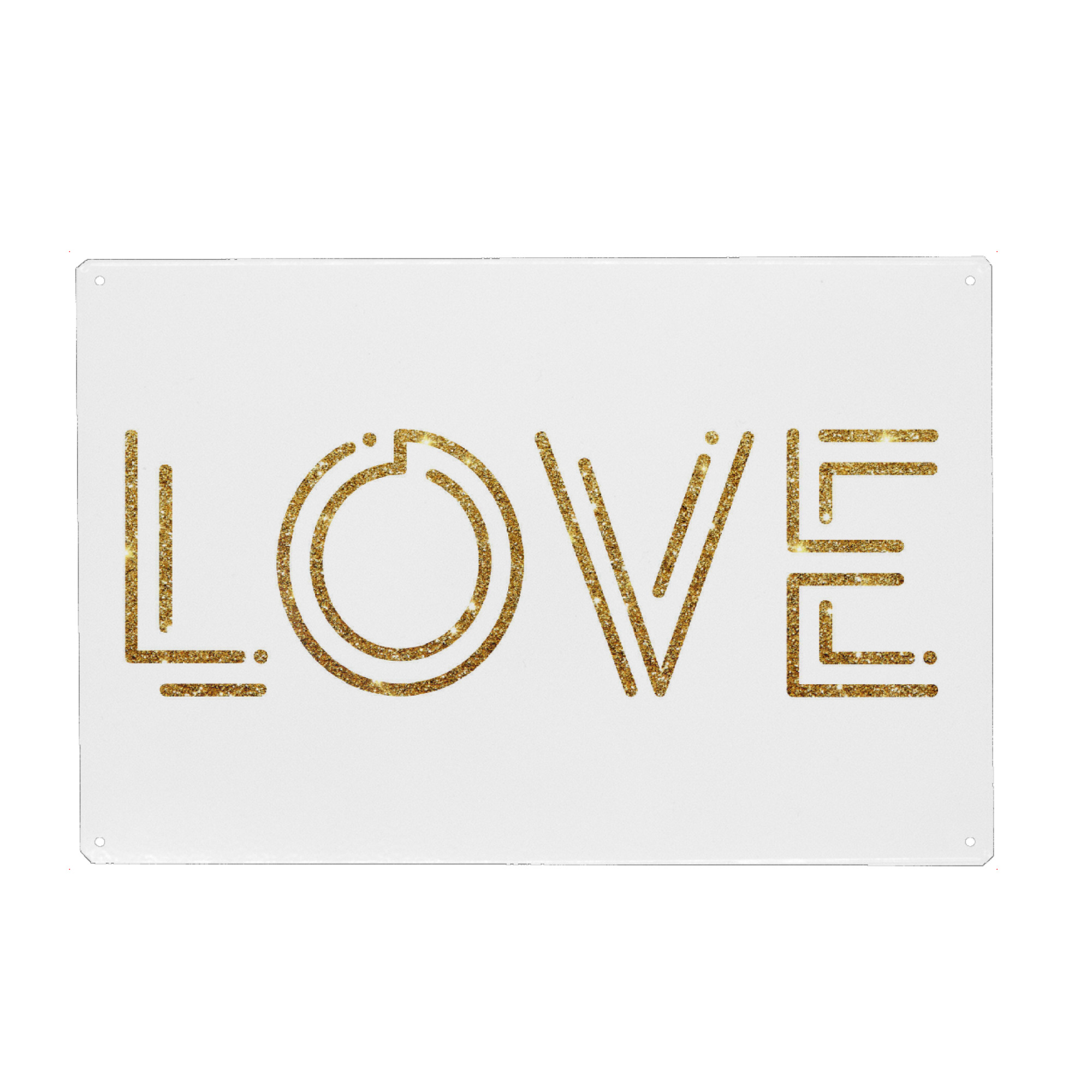 Holzbild "LOVE golden" artboxONE - Typografie,Liebe,Weihnachten