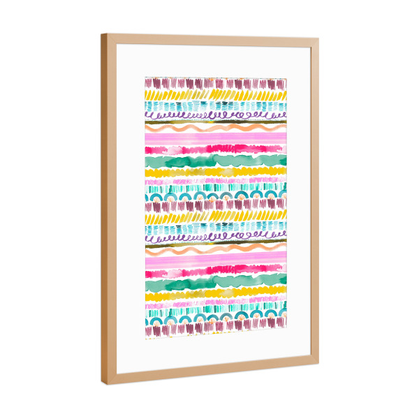Poster mit Rahmen Kupfer "Garlands Watercolor Tribal" artboxONE - Abstrakt,Geometrie,Fashion
