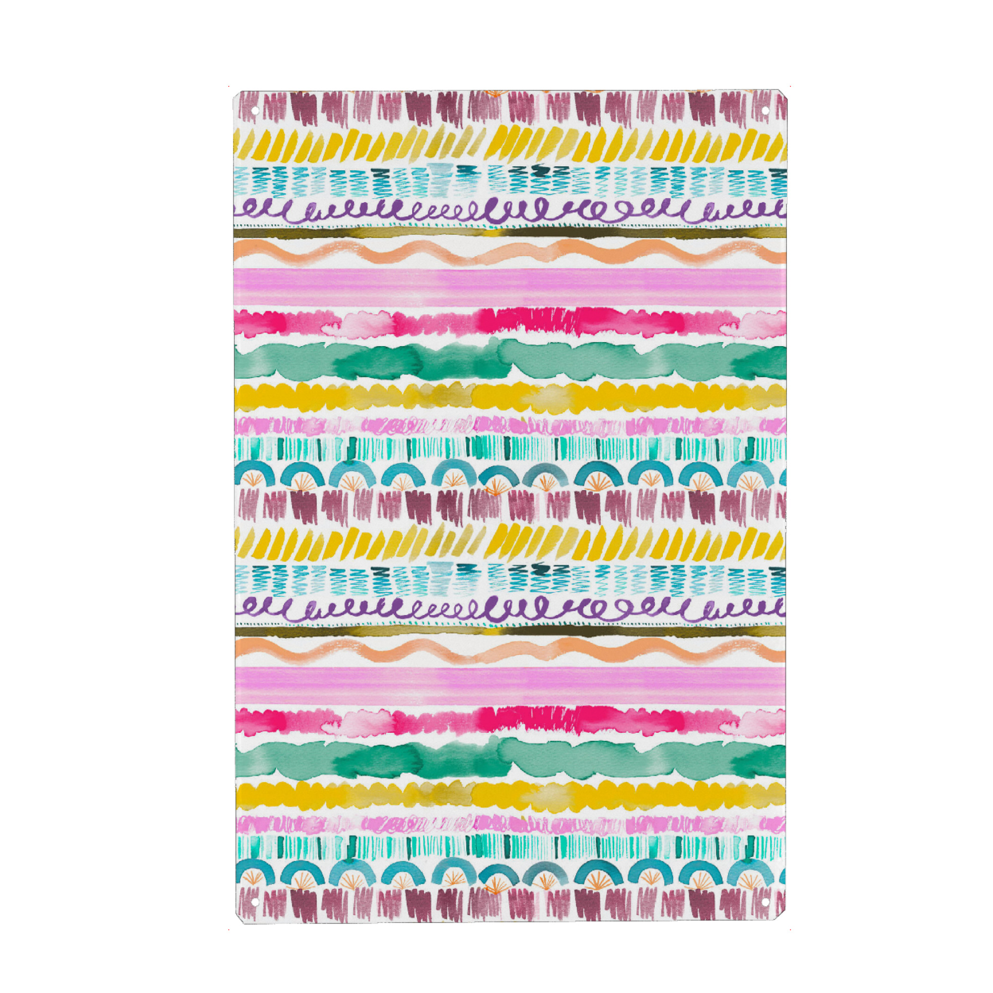 Metall Poster "Garlands Watercolor Tribal" artboxONE - Abstrakt,Geometrie,Fashion