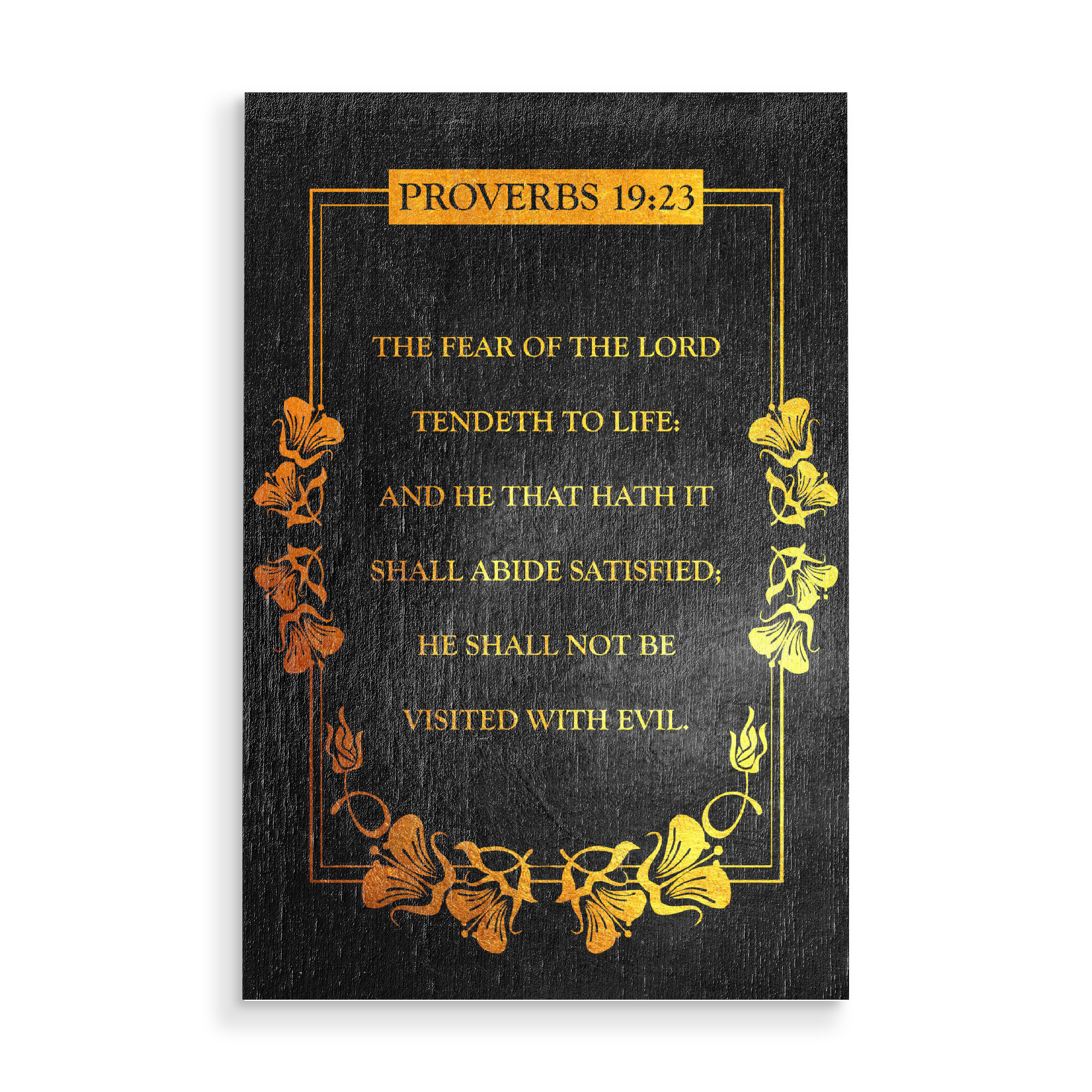 Holzbild "Proverbs 19:23" artboxONE - Typografie