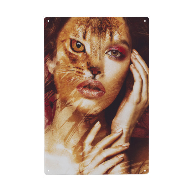 Metall Poster "Abyssinian cat" artboxONE - Natur,Tiere,Menschen