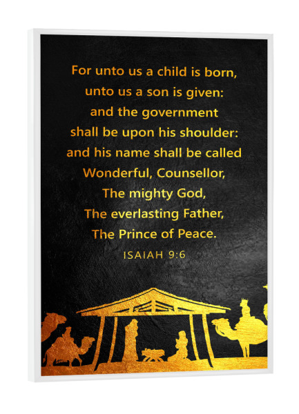 Poster mit weißem Rahmen "Isaiah 9:6" artboxONE - Typografie