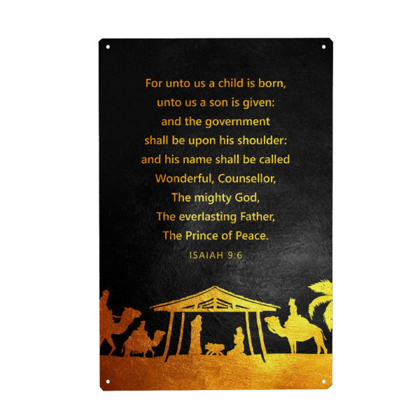 Holzbild "Isaiah 9:6" artboxONE - Typografie