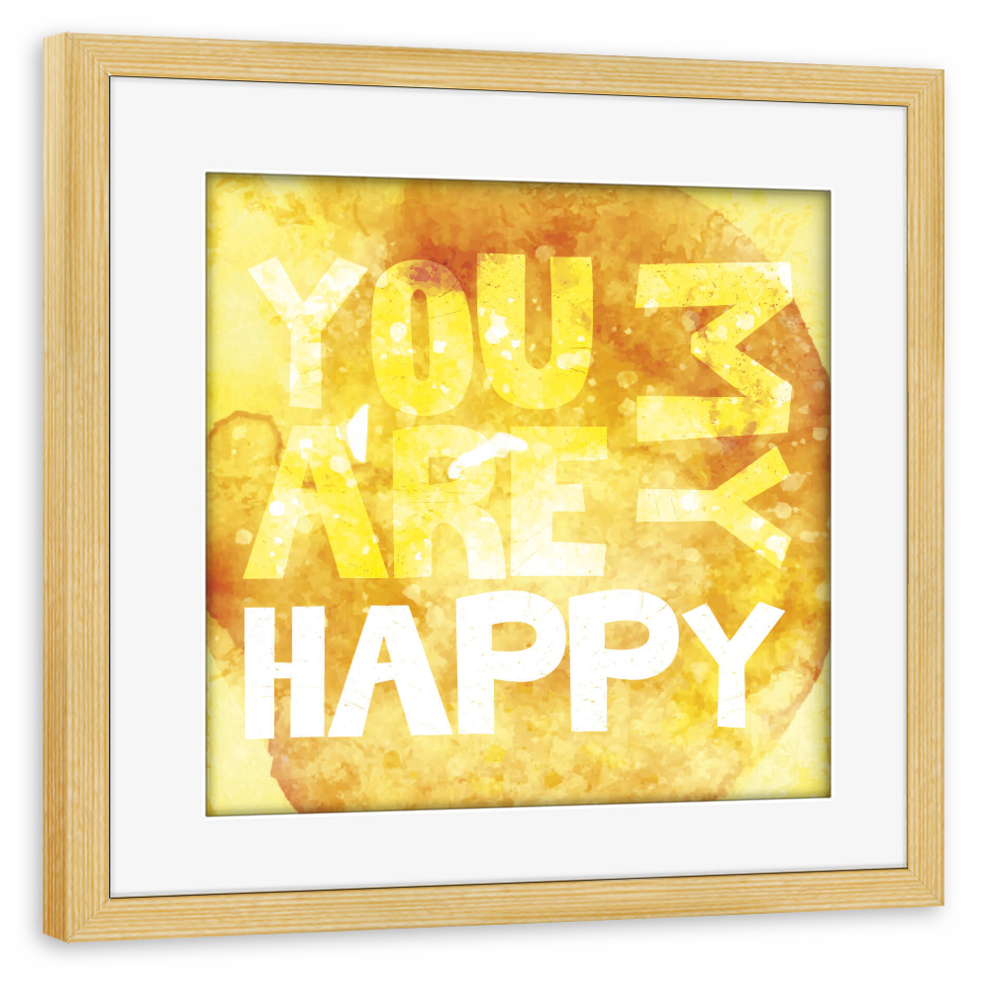 Poster mit Rahmen kiefer "You are my happy" artboxONE - Typografie,Für Kinder,Abstrakt,Liebe