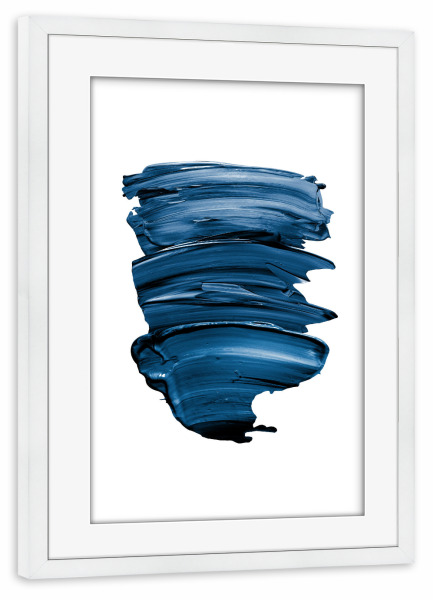 Poster mit Rahmen weiß "Let's Paint in Blue" artboxONE - Für Kinder,Abstrakt,Streetart