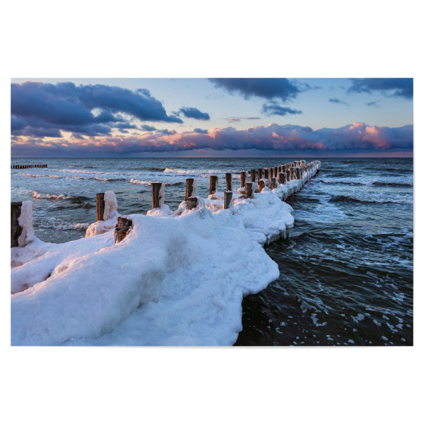 Poster 30x20 cm "Buhnein Zingst im Winter" artboxONE - Natur,Reise,Reise / Strand und Meer