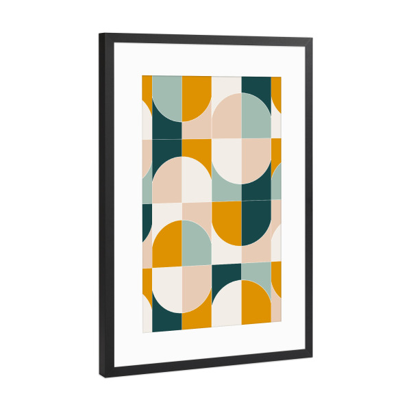 Poster mit Rahmen Schwarz (Metallic) "Bold Geo Tiles First" artboxONE - Abstrakt,Geometrie