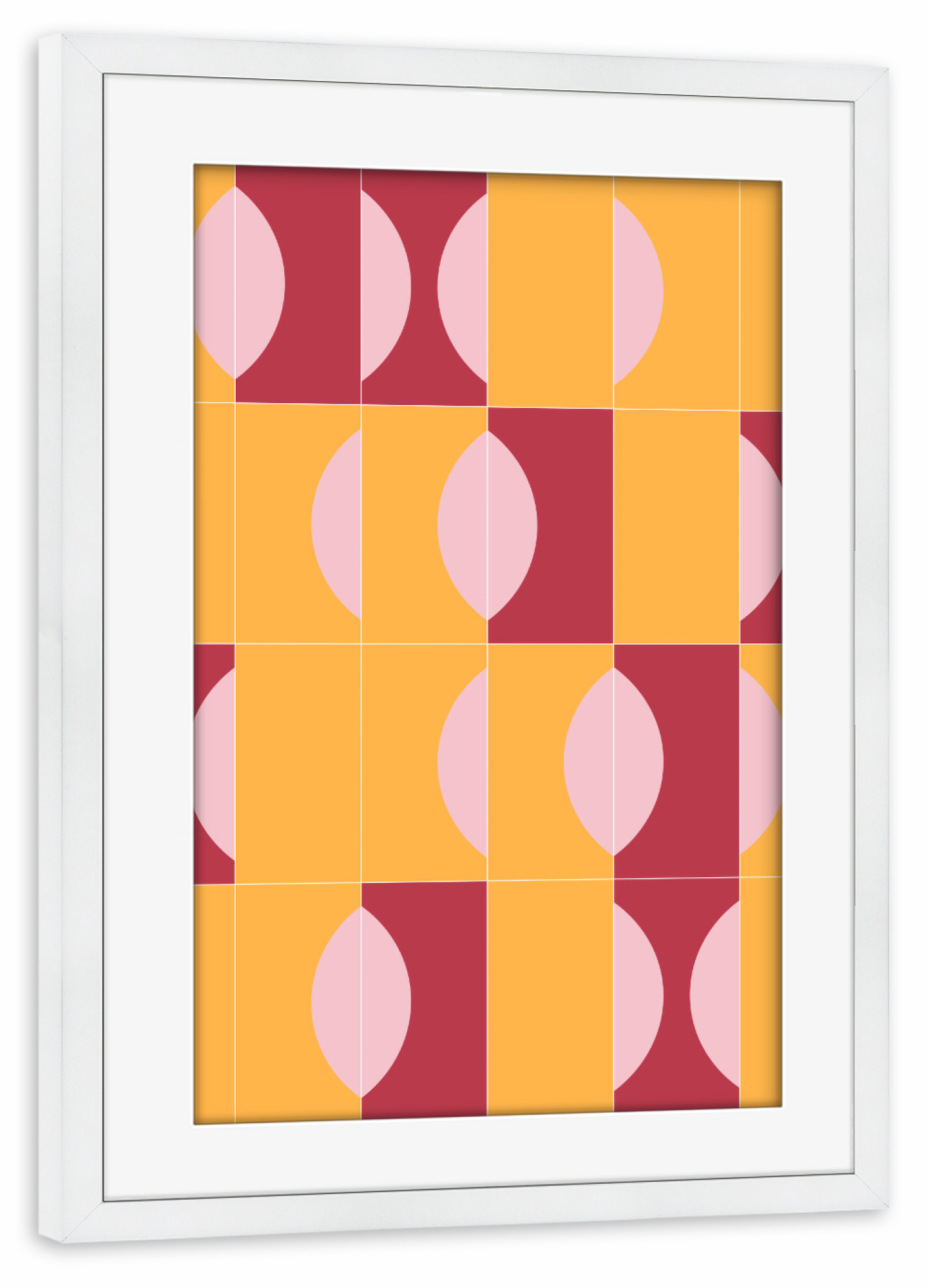 Poster mit Rahmen weiß "Sunny Tiles Third" artboxONE - Abstrakt,Geometrie
