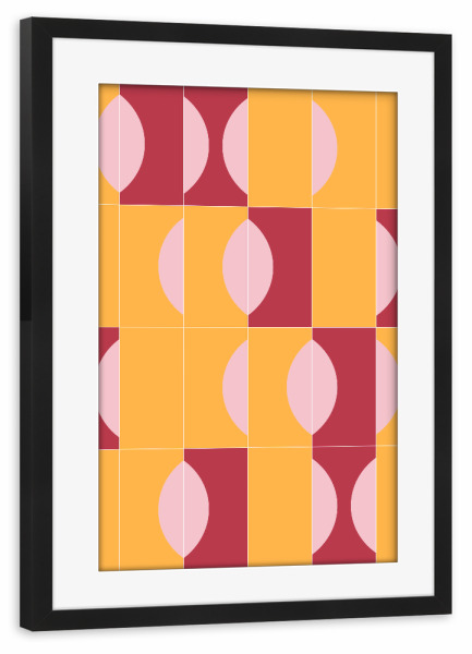 Poster mit Rahmen schwarz "Sunny Tiles Third" artboxONE - Abstrakt,Geometrie