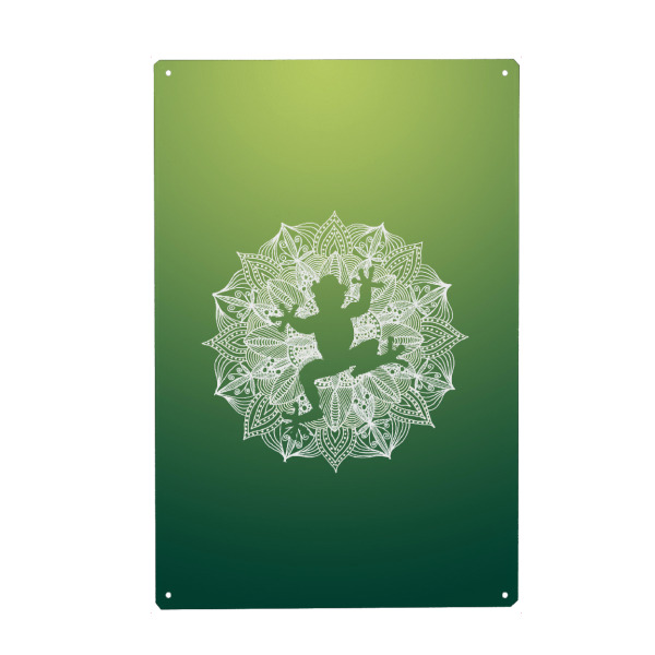 Holzbild "Mandala Circle Green Frog" artboxONE - Für Kinder,Tiere