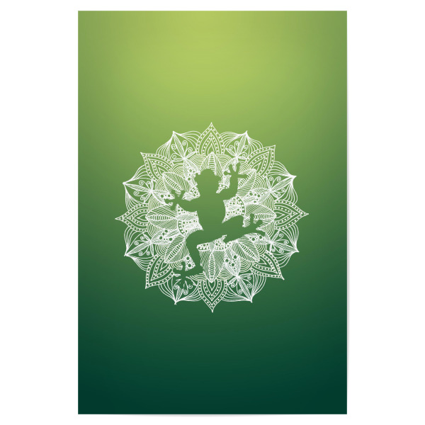 Poster 30x20 cm "Mandala Circle Green Frog" artboxONE - Für Kinder,Tiere