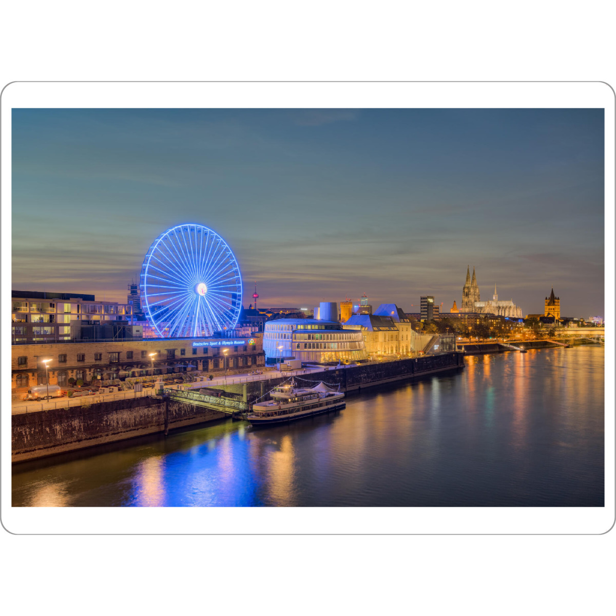 Tischset "Kölner Skyline am späten Abend" artboxONE - Städte,Städte / Köln,Reise,Architektur