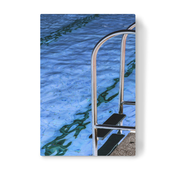 Leinwandbild "Aqua House" artboxONE - Abstrakt - Angles,Geometry,Pool,Swimming pool,Schwimmen,Schwimmbad,Einstieg,Abstieg,Water,Wasser,Swimmingpool