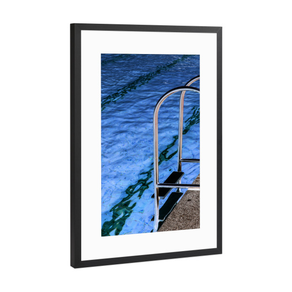 Poster mit Rahmen Schwarz (Metallic) "Aqua House" artboxONE - Abstrakt