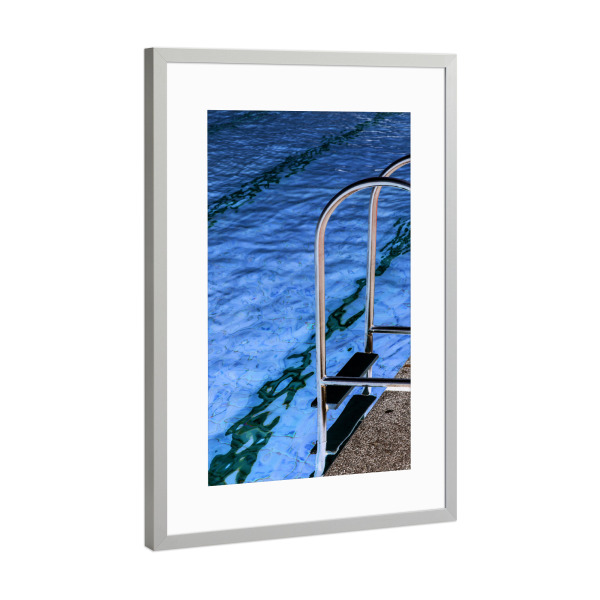 Poster mit Rahmen Silber "Aqua House" artboxONE - Abstrakt