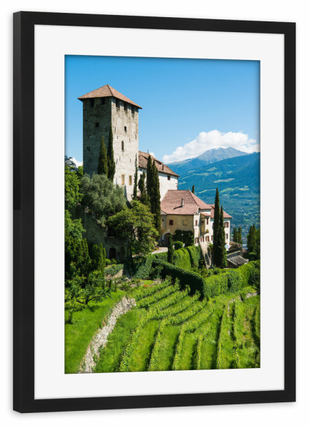 Poster mit Rahmen schwarz "Lebenberg castle in Tyrol" artboxONE - Natur,Reise