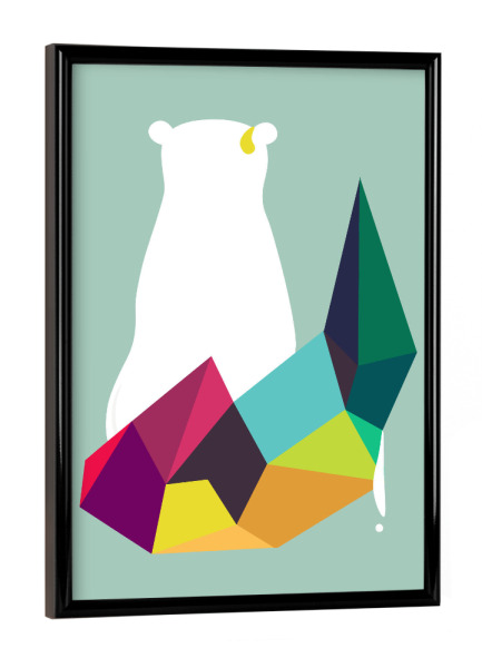 Poster mit schwarzem Rahmen "Bear looks the horizon" artboxONE - Für Kinder,Tiere