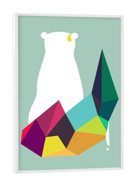 Poster mit weißem Rahmen "Bear looks the horizon" artboxONE - Für Kinder,Tiere