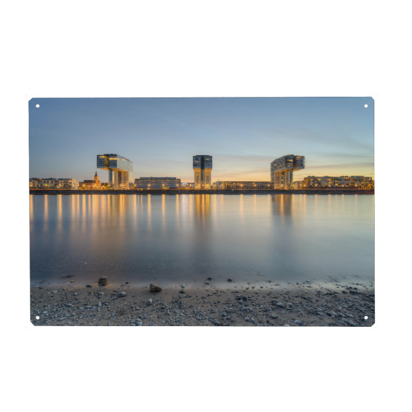 Metall Poster "Kranhäuser Köln Frontalansicht" artboxONE - Städte,Städte / Köln,Reise,Architektur