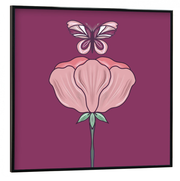 Poster mit schwarzem Rahmen 30x30 cm "Die Leichtigkeit des Sommers" artboxONE - Natur,Floral,Comic