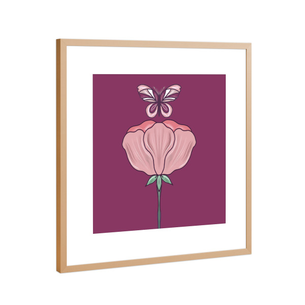 Poster mit Rahmen Kupfer "Die Leichtigkeit des Sommers" artboxONE - Natur,Floral,Comic
