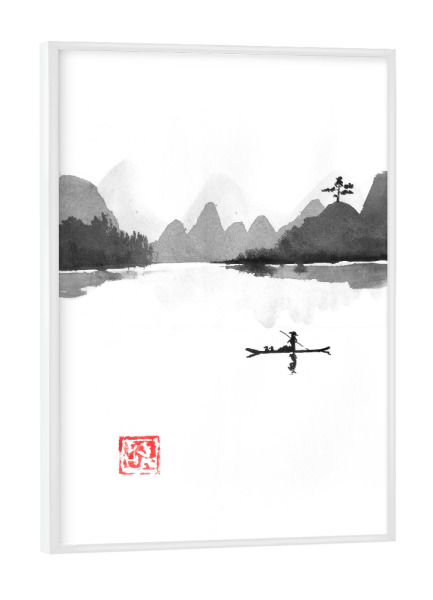 Poster mit weißem Rahmen "Fishing island" artboxONE - Natur