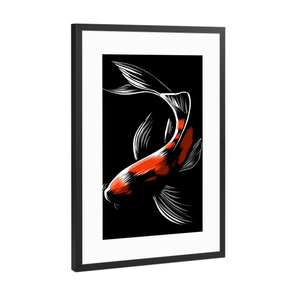 Poster mit Rahmen Schwarz (Metallic) "Japanese carp" artboxONE - Tiere,Unterwasser - Japan,Japanese,Carp,Carpa,Ocean,Fish,Fisch,Wasser,Water