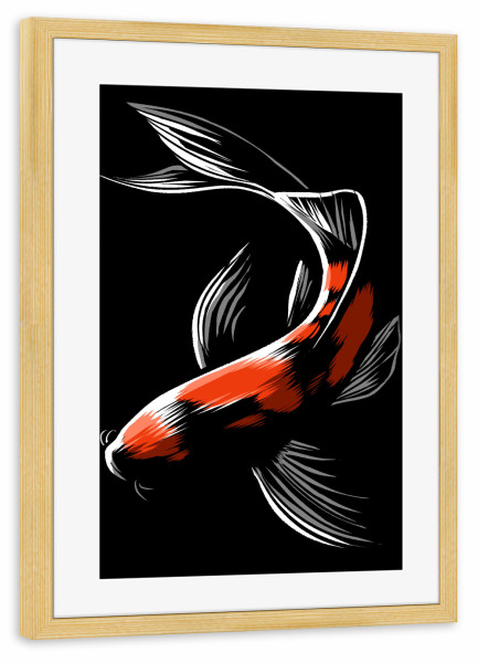 Poster mit Rahmen kiefer "Japanese carp" artboxONE - Tiere,Unterwasser - Japan,Japanese,Carp,Carpa,Ocean,Fish,Fisch,Wasser,Water