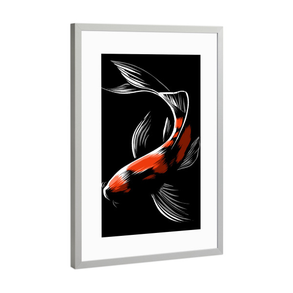Poster mit Rahmen Silber "Japanese carp" artboxONE - Tiere,Unterwasser - Japan,Japanese,Carp,Carpa,Ocean,Fish,Fisch,Wasser,Water