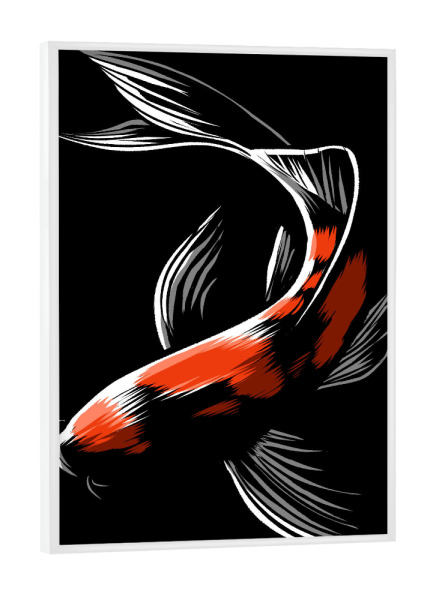 Poster mit weißem Rahmen "Japanese carp" artboxONE - Tiere,Unterwasser - Japan,Japanese,Carp,Carpa,Ocean,Fish,Fisch,Wasser,Water