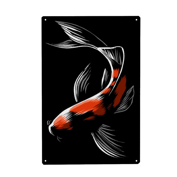Metall Poster "Japanese carp" artboxONE - Tiere,Unterwasser - Japan,Japanese,Carp,Carpa,Ocean,Fish,Fisch,Wasser,Water - Blechschild