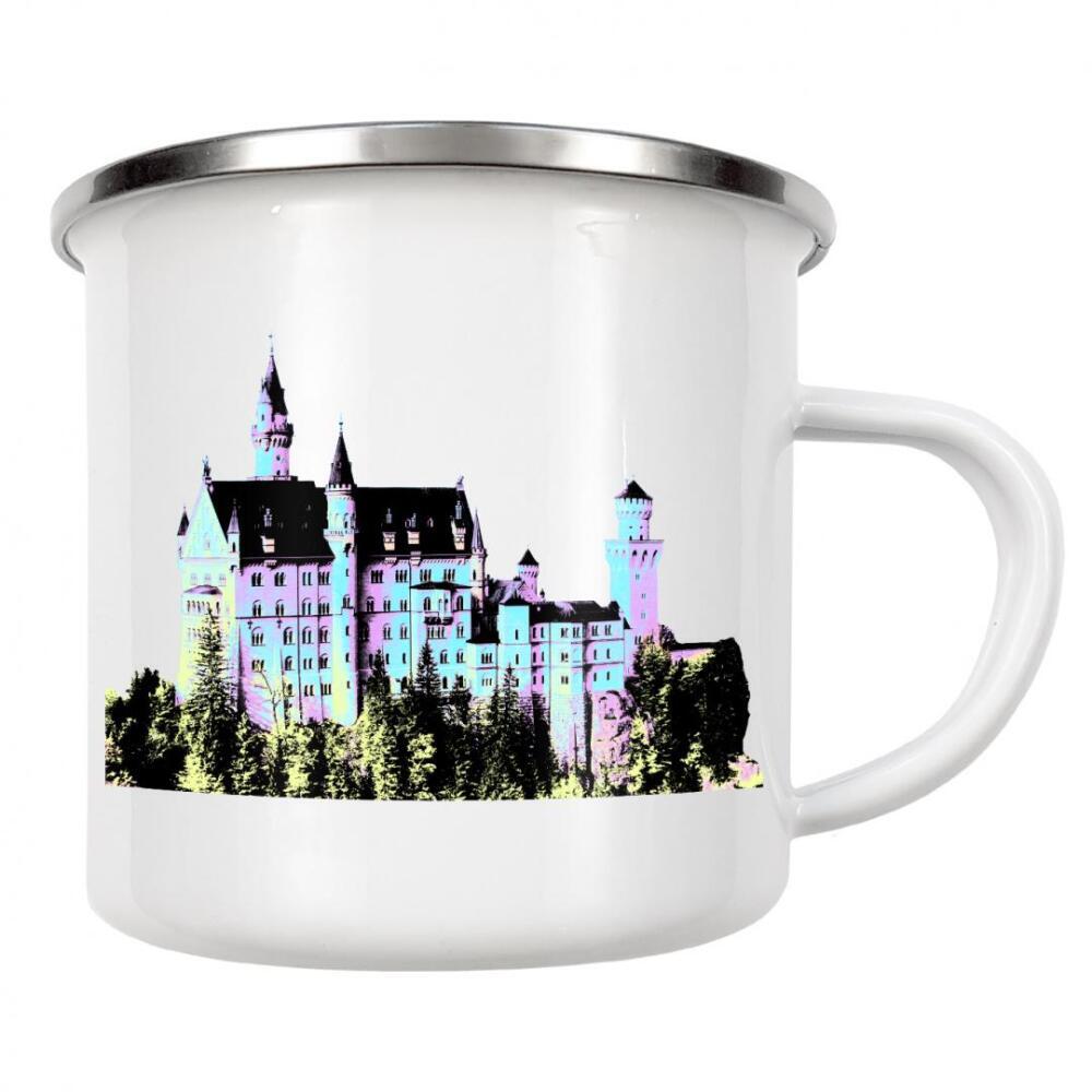 Emaille Tasse "Neuschwanstein Castle Pop-Art" artboxONE - Reise,Architektur,Reise / Länder