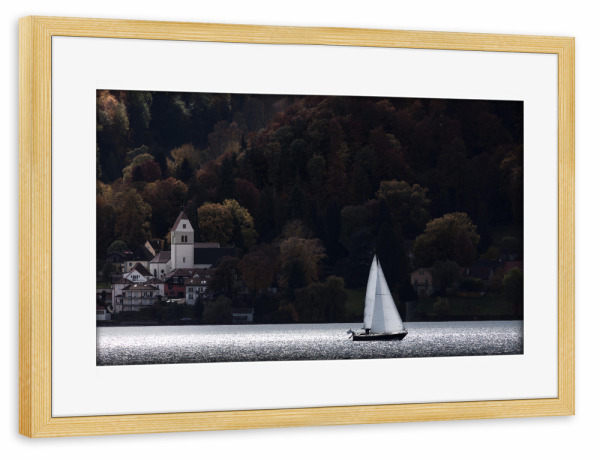 Poster mit Rahmen kiefer "Überlinger See" artboxONE - Natur,Sport