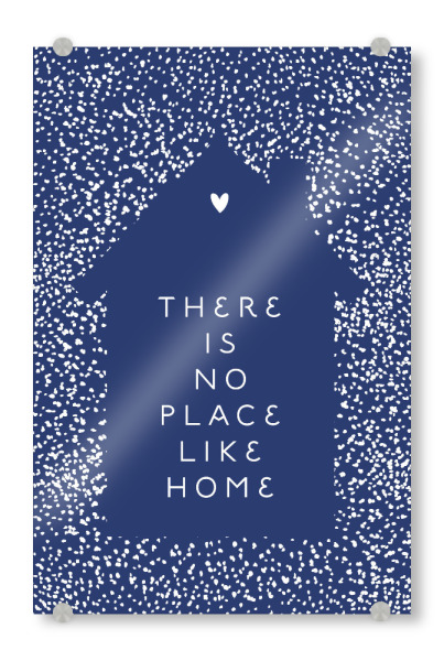 Acrylglasbild "No place like home (in winter)" artboxONE - Typografie,Liebe,Weihnachten,Für Mama
