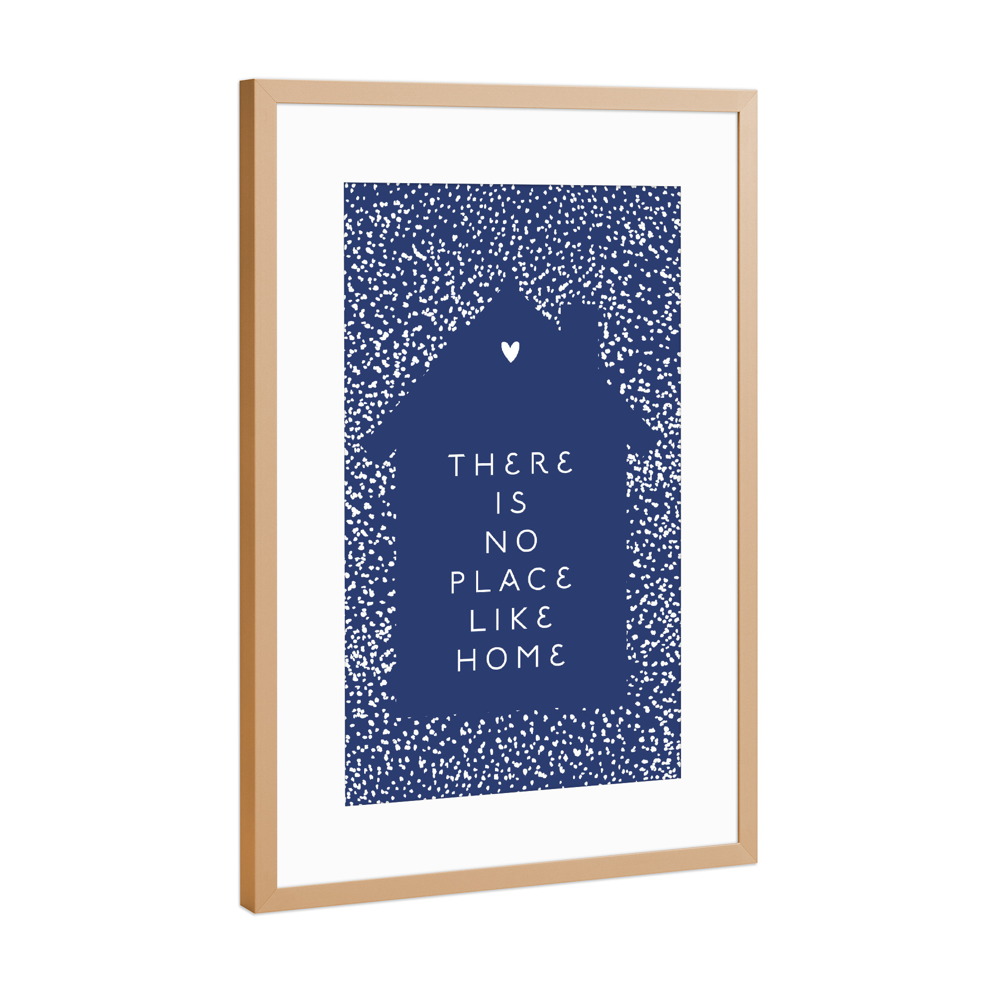 Poster mit Rahmen Kupfer "No place like home (in winter)" artboxONE - Typografie,Liebe,Weihnachten,Für Mama