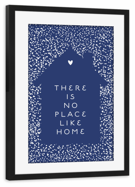 Poster mit Rahmen schwarz "No place like home (in winter)" artboxONE - Typografie,Liebe,Weihnachten,Für Mama