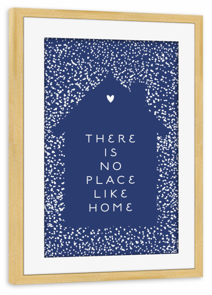 Poster mit Rahmen kiefer "No place like home (in winter)" artboxONE - Typografie,Liebe,Weihnachten,Für Mama