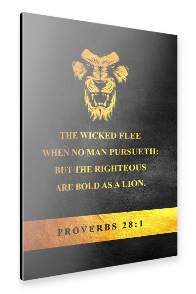 Alu-Dibond "Proverbs 28:1" 30x20 cm artboxONE