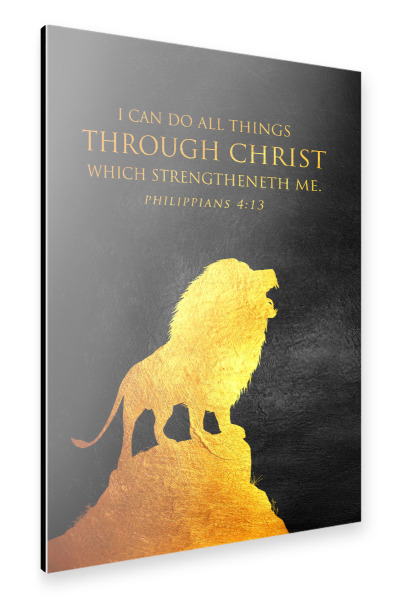 Alu-Dibond "Philippians 4:13" 30x20 cm artboxONE