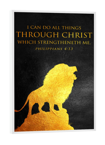 Poster mit weißem Rahmen "Philippians 4:13" artboxONE - Typografie,Tiere