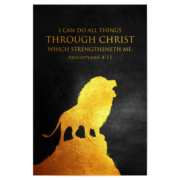 Poster 30x20 cm "Philippians 4:13" artboxONE - Typografie,Tiere