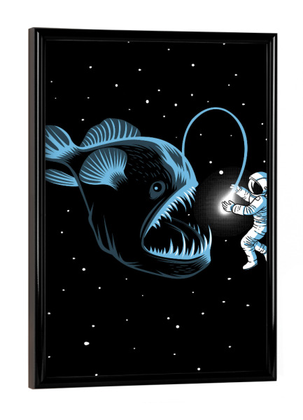 Poster mit schwarzem Rahmen "Fake star" artboxONE - Tiere,Menschen,Männer,Galaxy