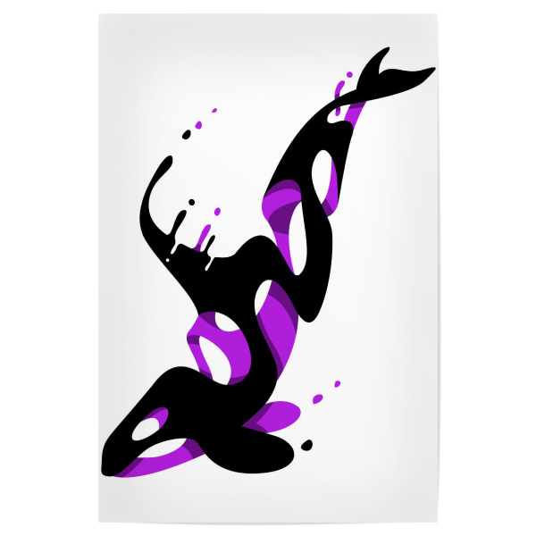 Poster "Liquid Killer Whale" artboxONE - Tiere,Abstrakt - Killer whale,Killer whales,Orcas,Whale,Dolphin,Fantasy,Tier,Animal,Abstract,Abstrakt,Wal