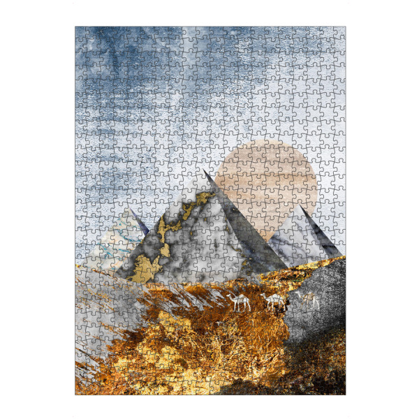Puzzle Ravensburger "Pyramids (matart)" artboxONE - Natur,Abstrakt - Pyramids,Pyramid,Sun,Sunrise,Sky,Nature,Natur,Berge,Mountains,Abstract,Abstrakt