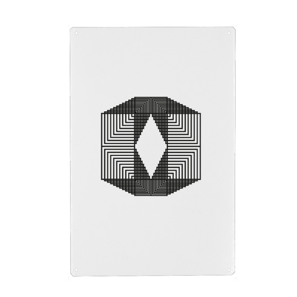 Metall Poster "Geometric O" artboxONE - Typografie,Abstrakt,Schwarzweiß,Geometrie,Buchstaben / O
