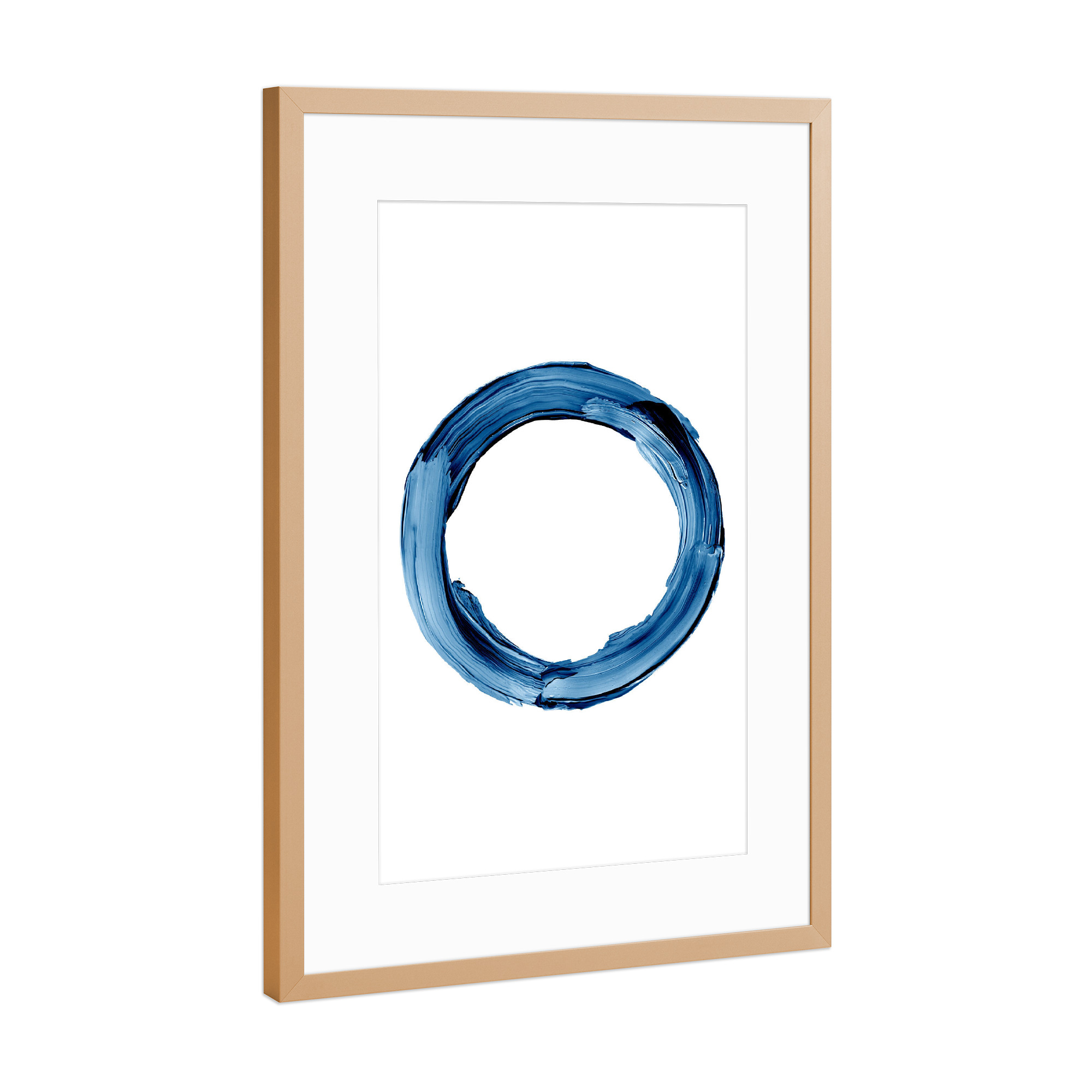 Poster mit Rahmen Kupfer "O in Blue" artboxONE - Für Kinder,Abstrakt,Buchstaben / O,Für Papa,Männer