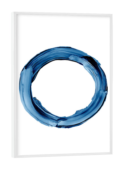 Poster mit weißem Rahmen "O in Blue" artboxONE - Für Kinder,Abstrakt,Buchstaben / O,Für Papa,Männer