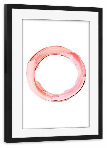 Poster mit Rahmen schwarz "O in Pink" artboxONE - Für Kinder,Abstrakt,Liebe,Buchstaben / O,Für Mama
