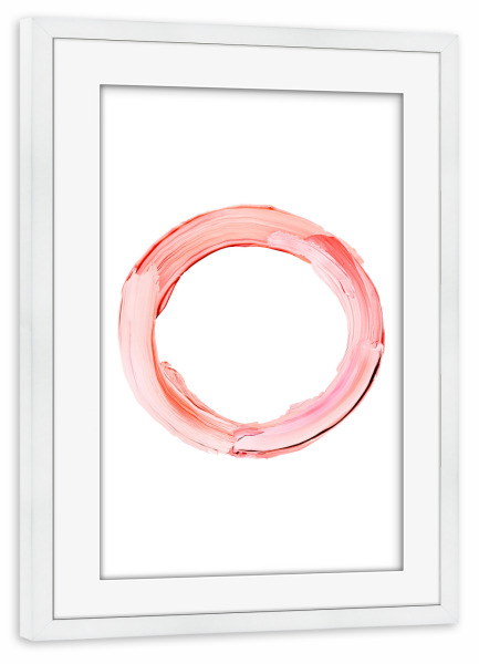 Poster mit Rahmen weiß "O in Pink" artboxONE - Für Kinder,Abstrakt,Liebe,Buchstaben / O,Für Mama